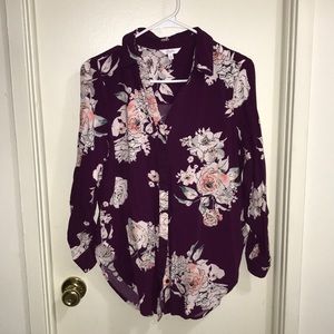 Floral button up blouse